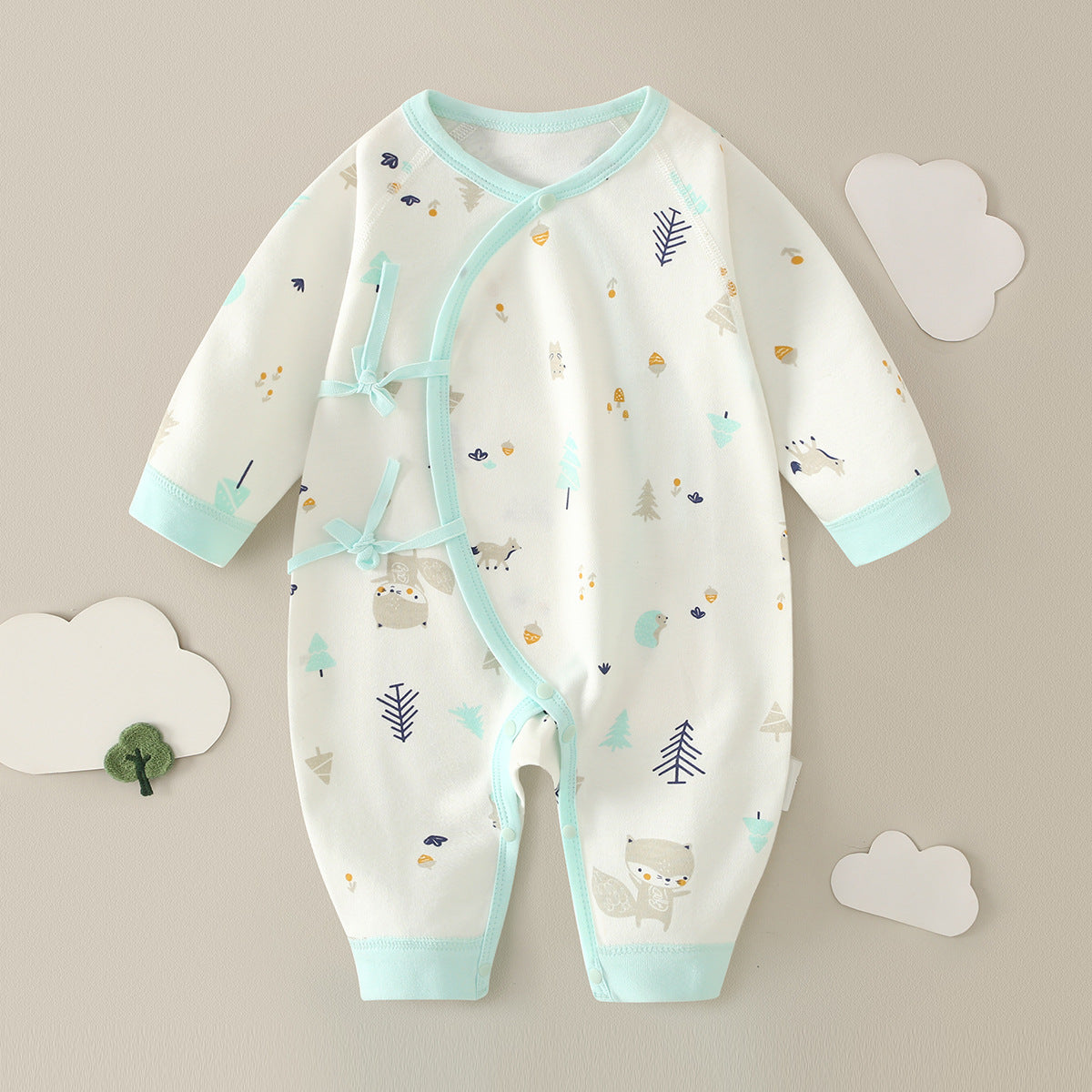 Cotton Butterfly-Style Baby Jumpsuit