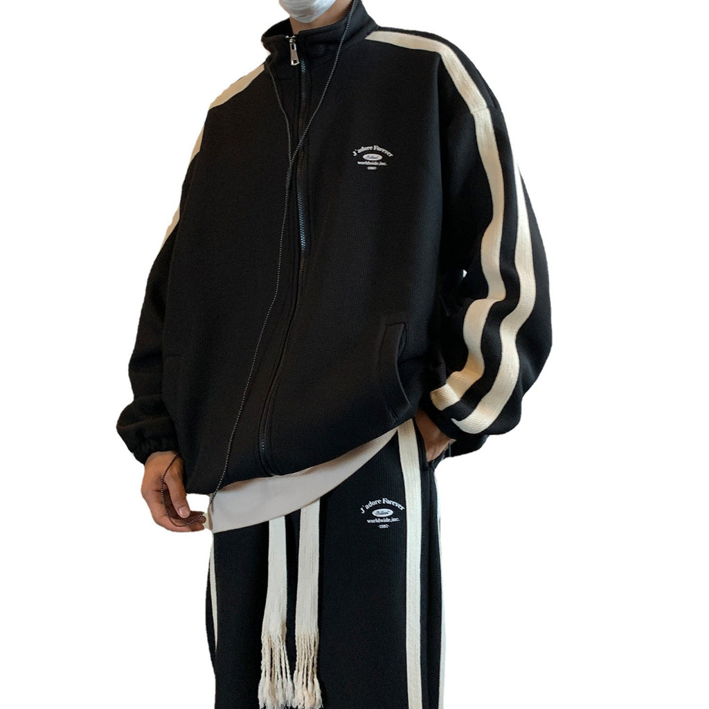 Casual Zip-Up Tracksuit Set