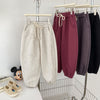 Flower Grey (Four-color plush sweatpants)