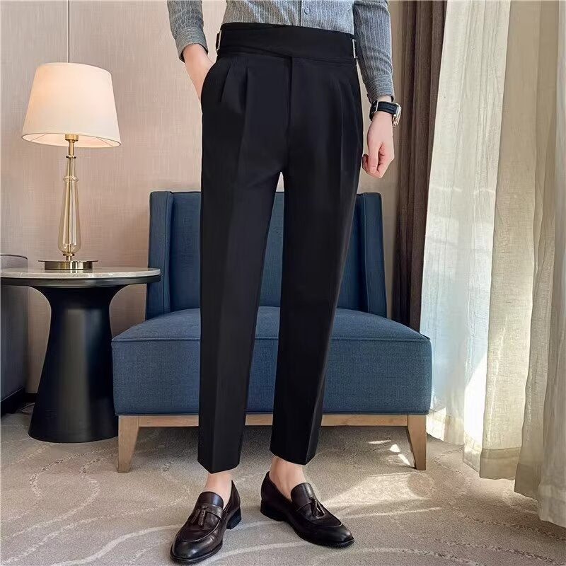 Neapolitan High-Waist Slim Sartorial Trousers