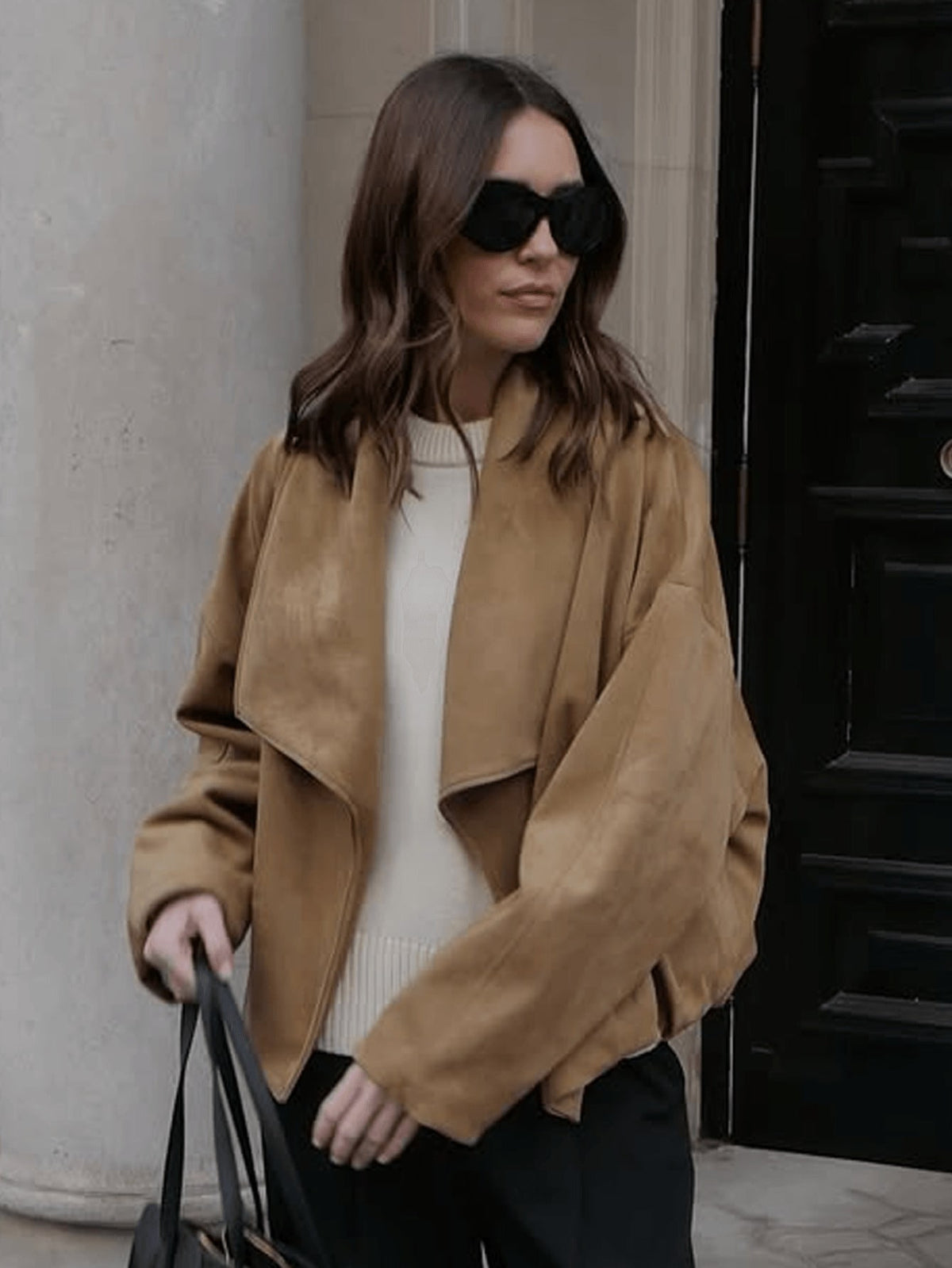 Women's Faux Suede Cropped Jacket