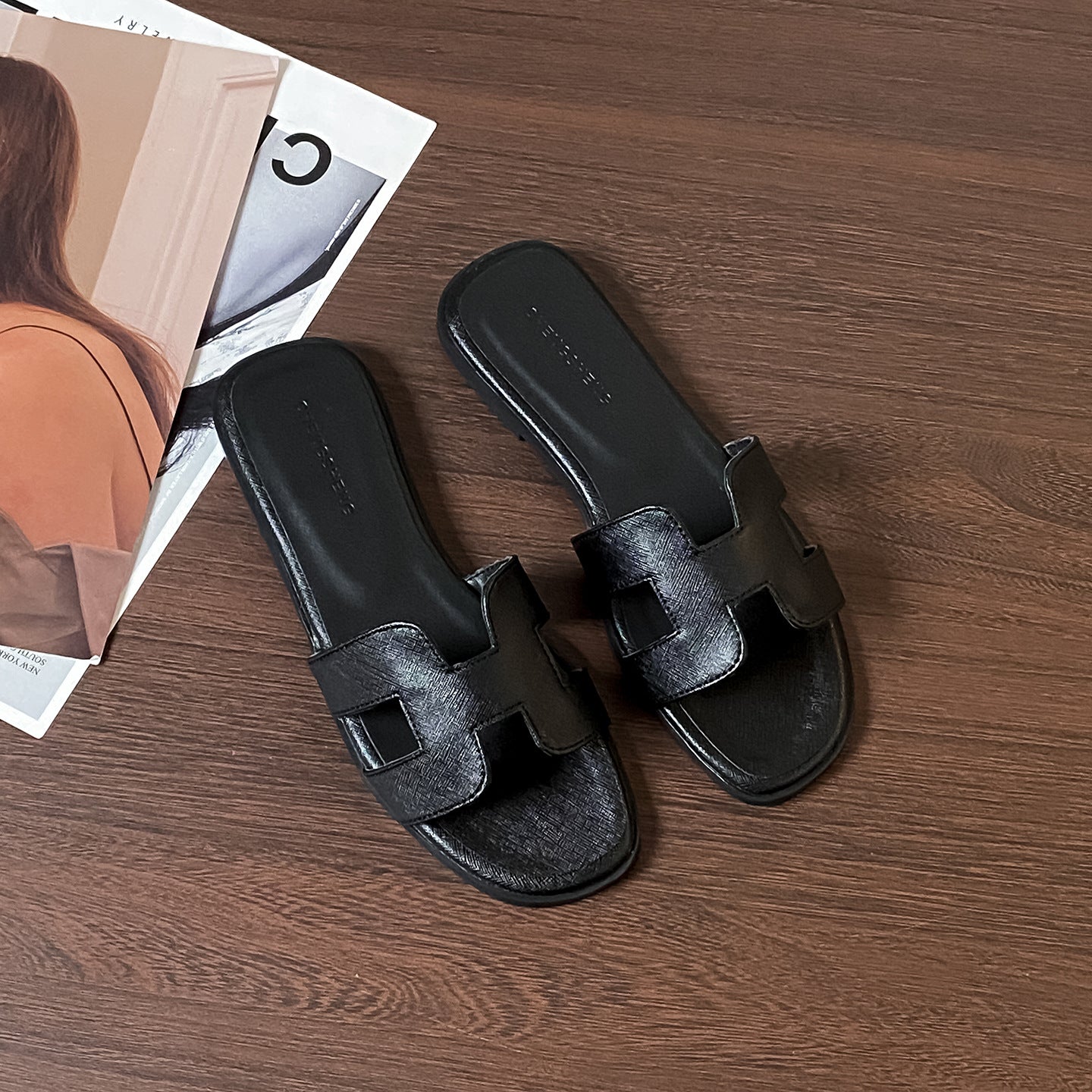 Square Toe Slide Sandals