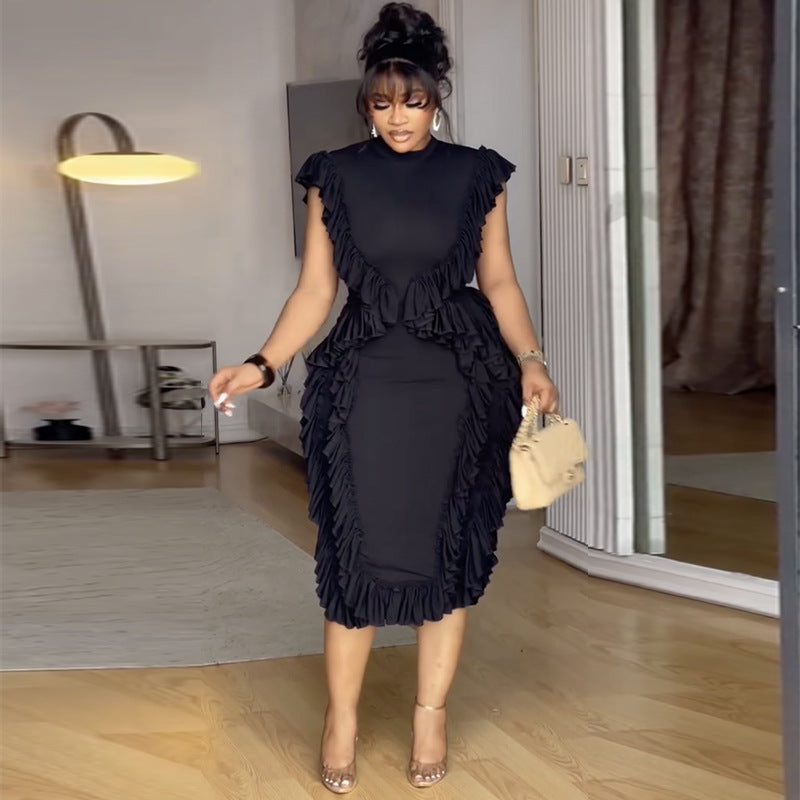 Ruffle-Waist Bodycon Dress