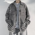 Vintage-Style Houndstooth Overshirt