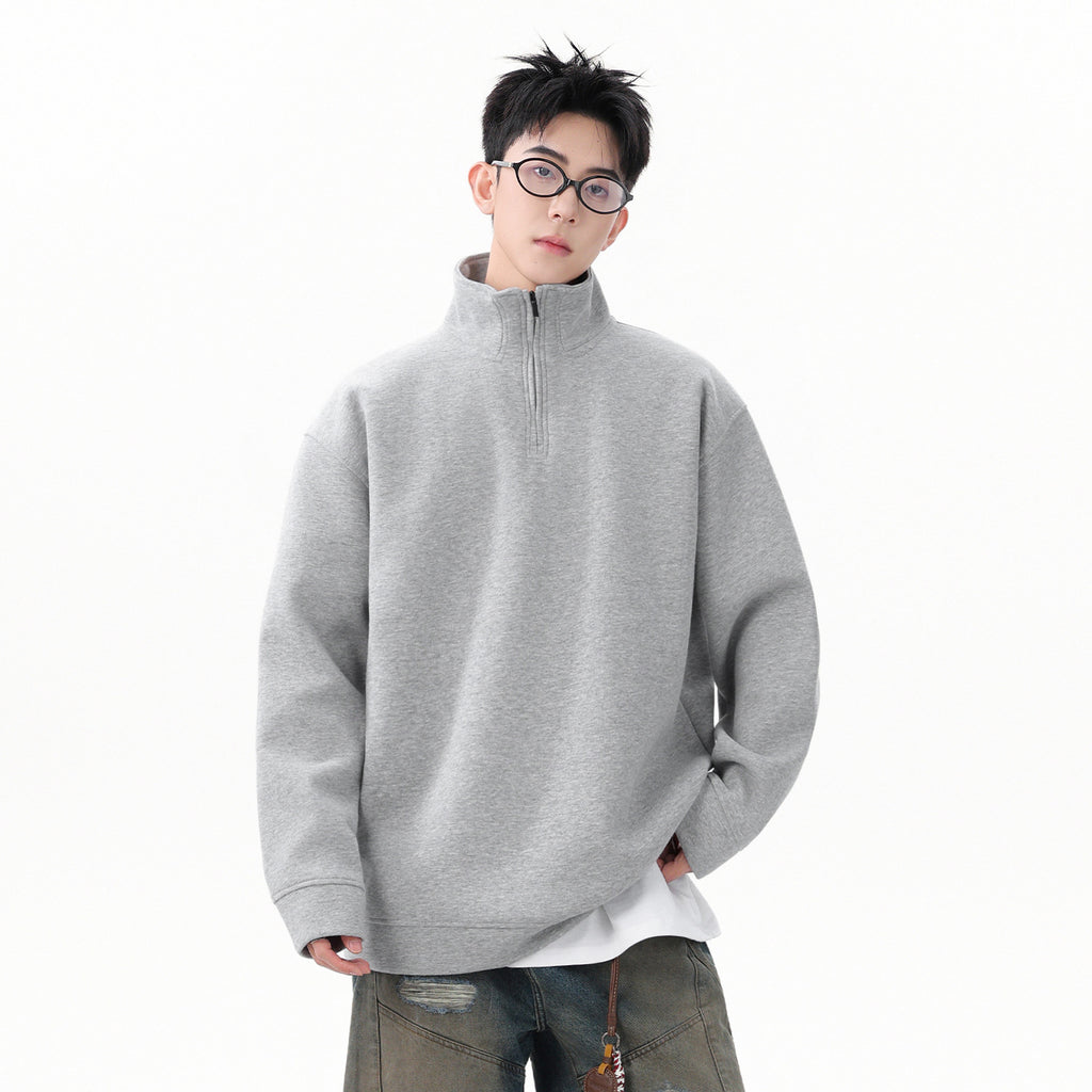 Quarter-Zip Drop-Shoulder Pullover