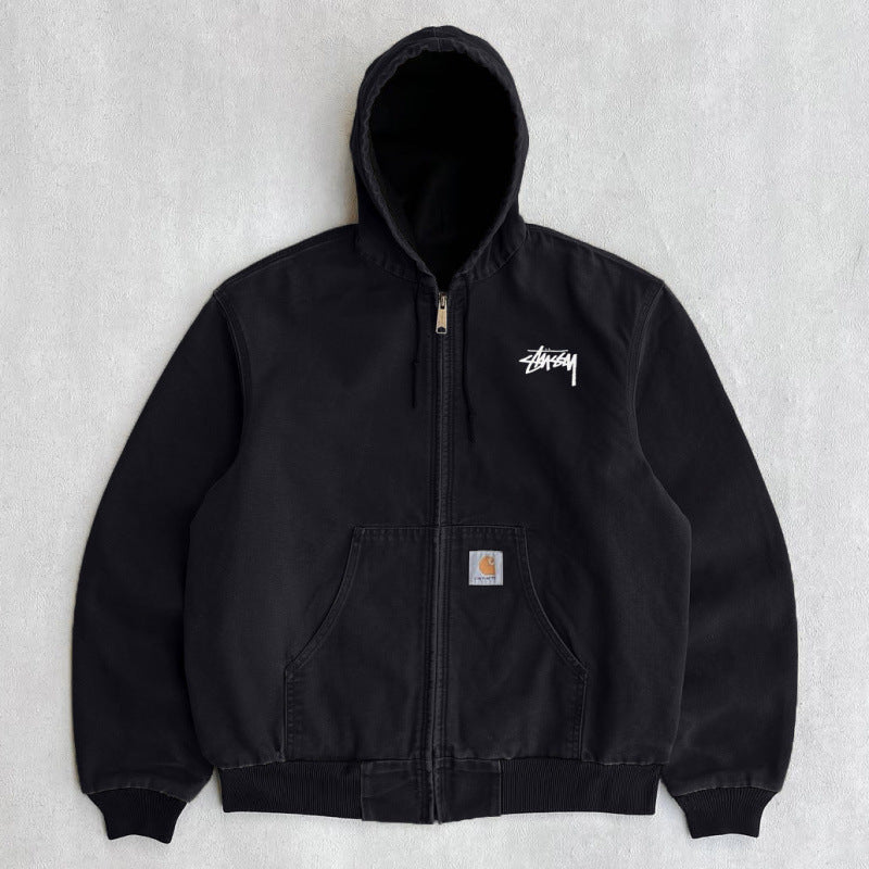 Men’s Hooded Utility Print Jacket