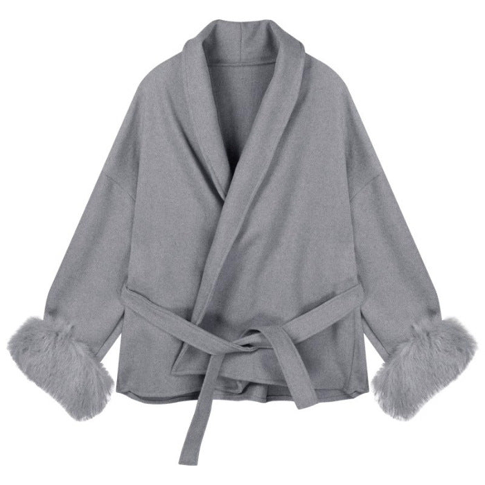 Faux Fur Trim Coat