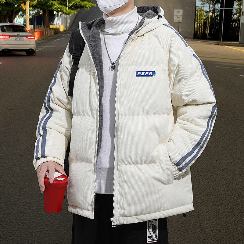 Striped Corduroy Puffer Jacket