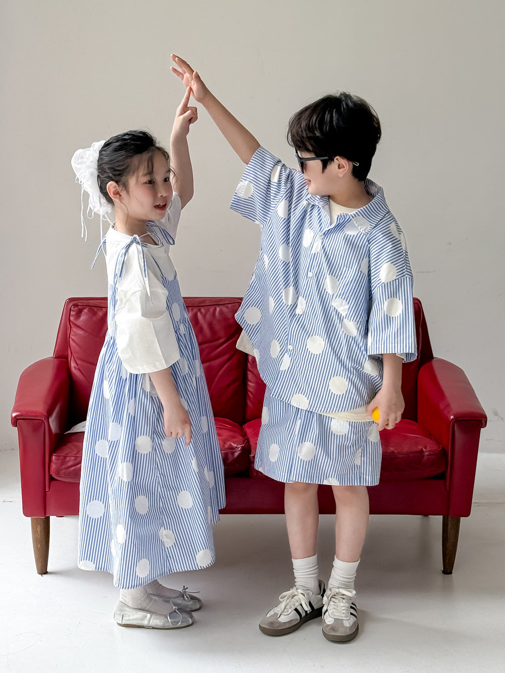 Kids' Polka-Dot Shirt and Shorts Outfit