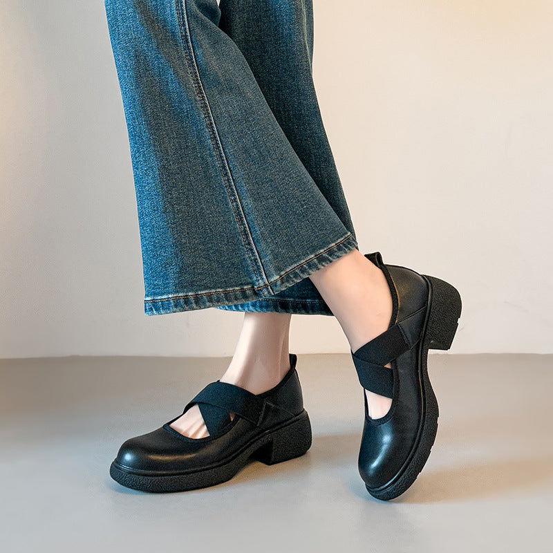 Cross-Strap Platform Mary Janes