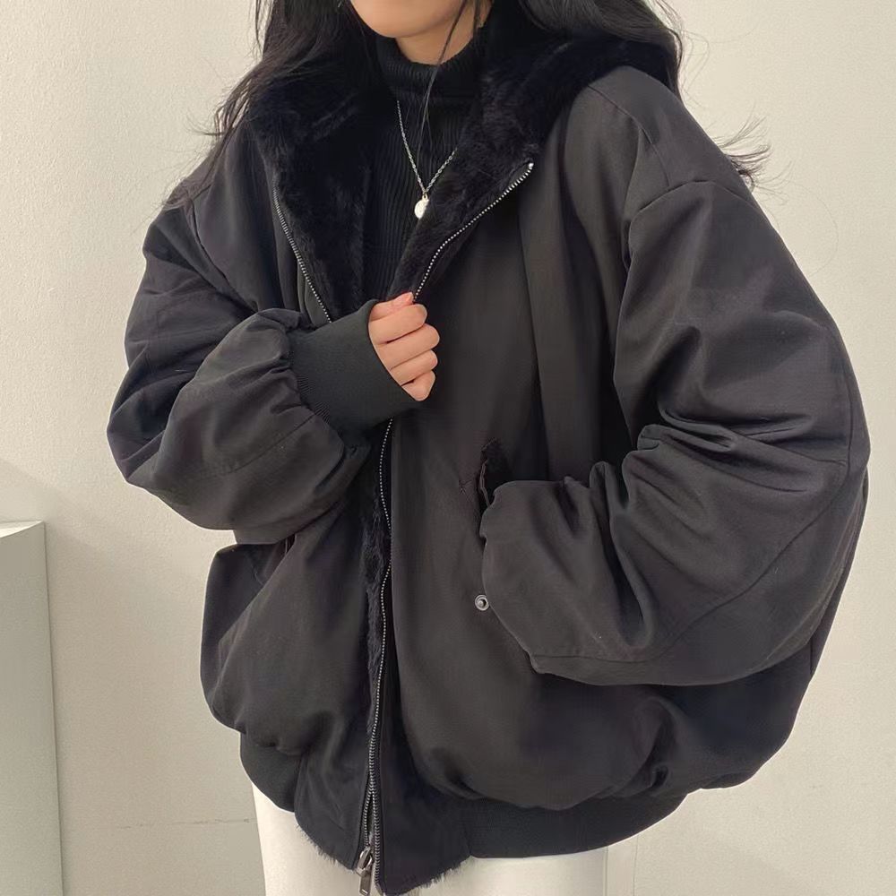 Plush Reversible Hooded Jacket
