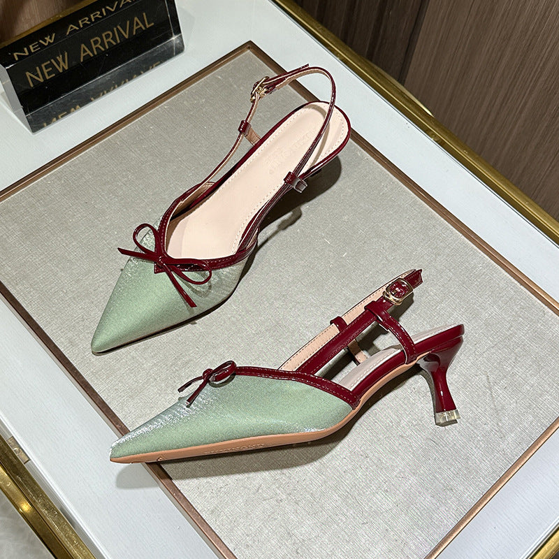 Color-Block Pointed-Toe Heels