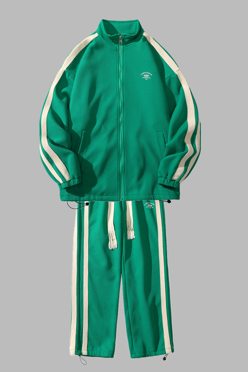 Casual Zip-Up Tracksuit Set