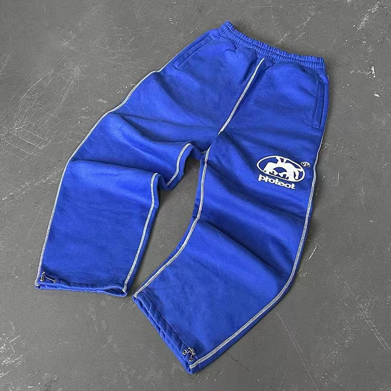 Contrast-Stitch Logo Sweatpants