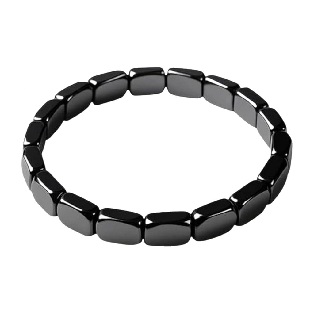 Cross-border hot sale square black gallstone bracelet men's elastic mix and match bracelet fashion beaded apple bracelet accessories accessories