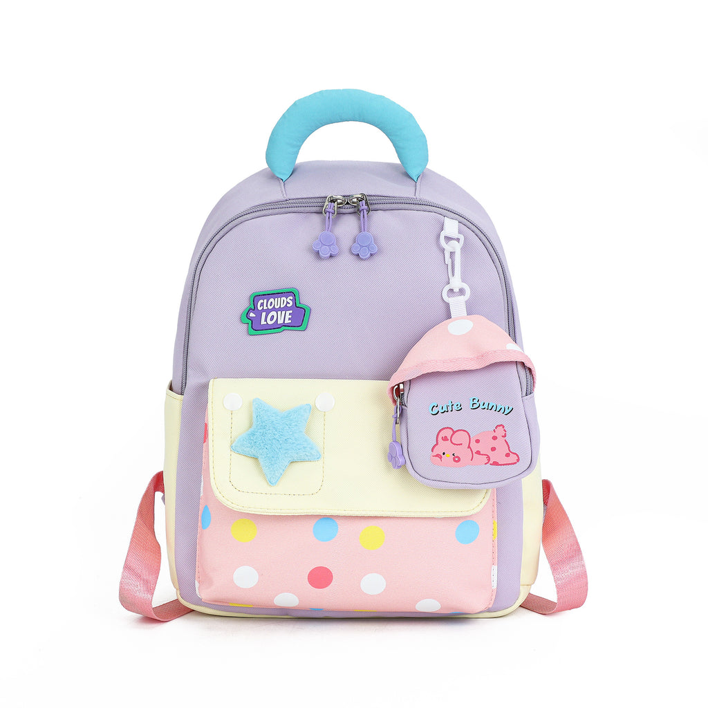 Playful Dot Pattern Backpack With Mini Pouch  ages 3-5