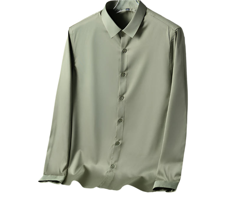 Men's Wrinkle-Resistant Business Casual Long-Sleeve Shirt