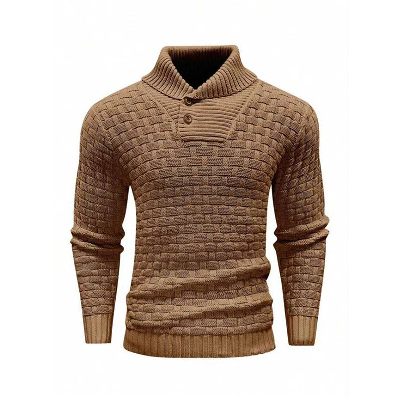 Textured Shawl Collar Pullover
