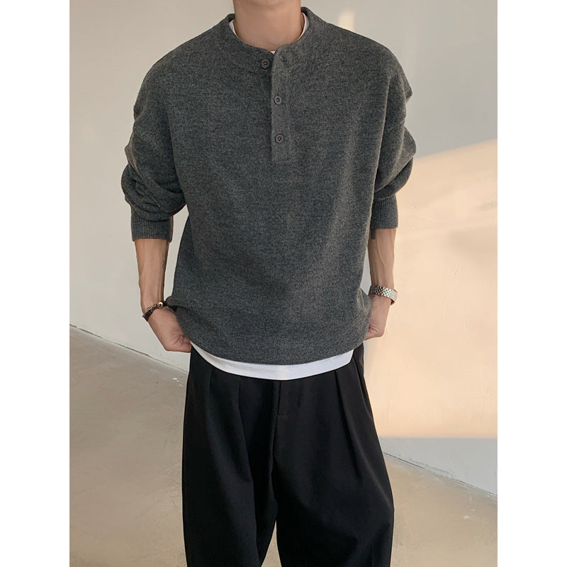 Men's Henley Knit Pullover