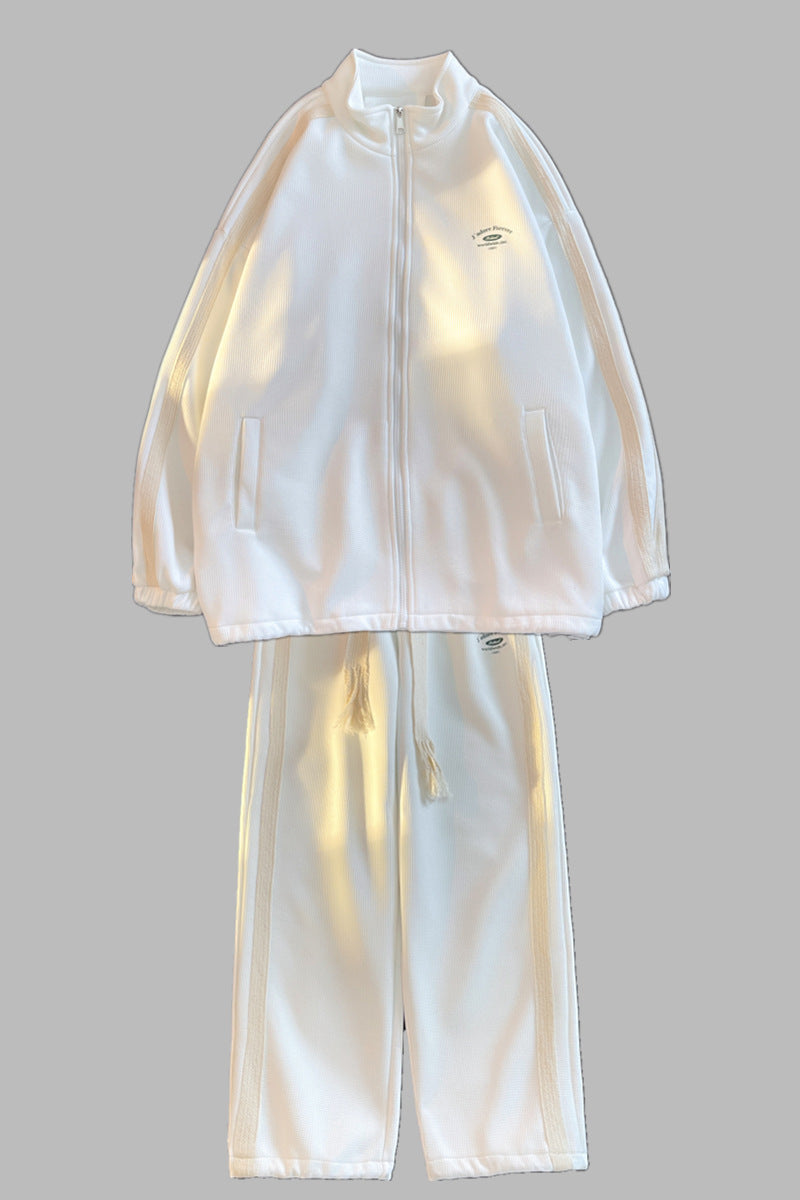 Casual Zip-Up Tracksuit Set