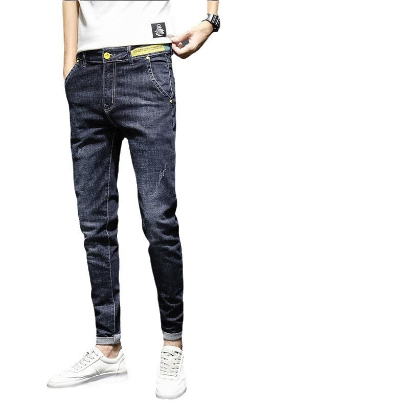 Slim-Fit Stretch Denim Trousers