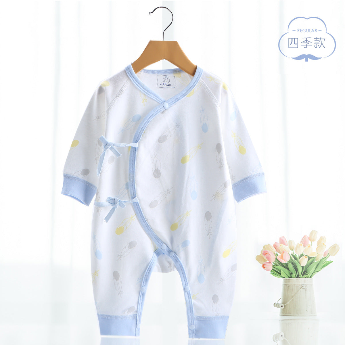 Cotton Butterfly-Style Baby Jumpsuit