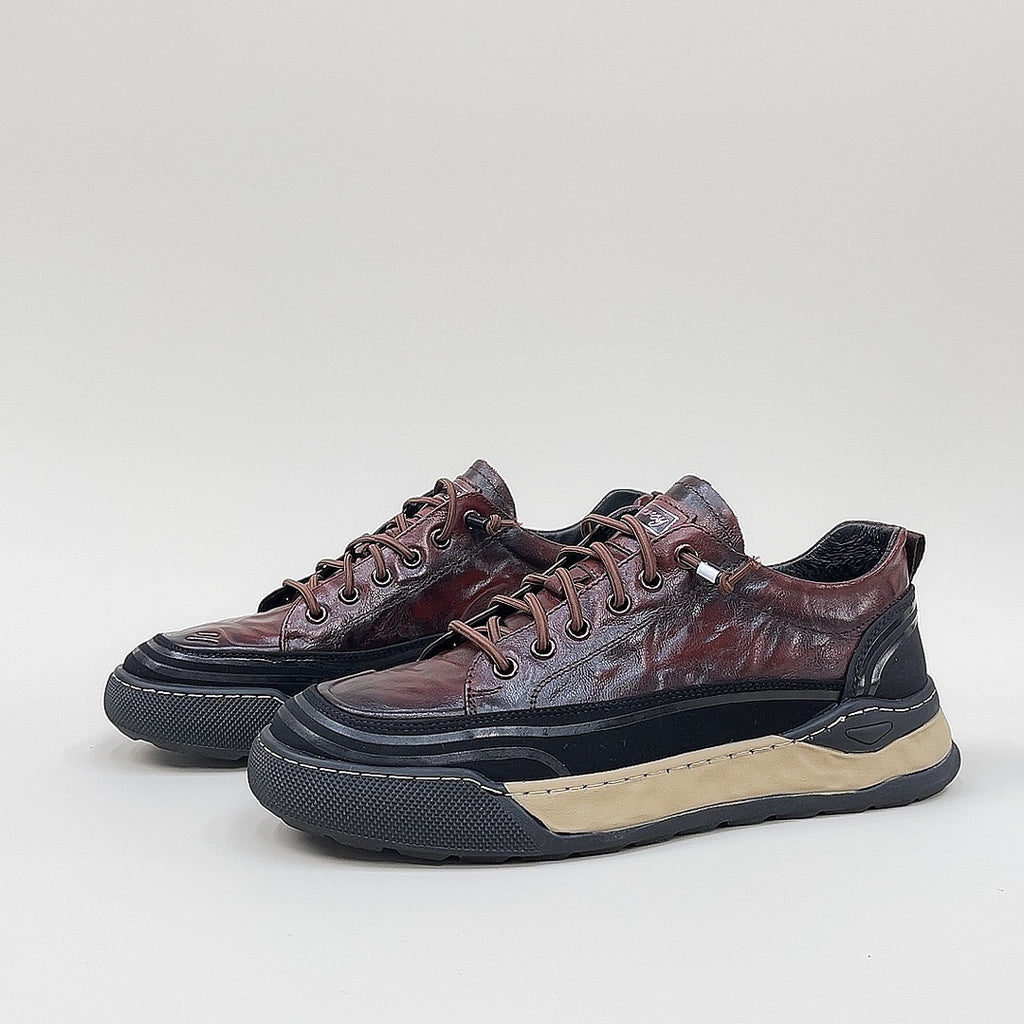 Premium Top-Grain Leather Casual Sneakers