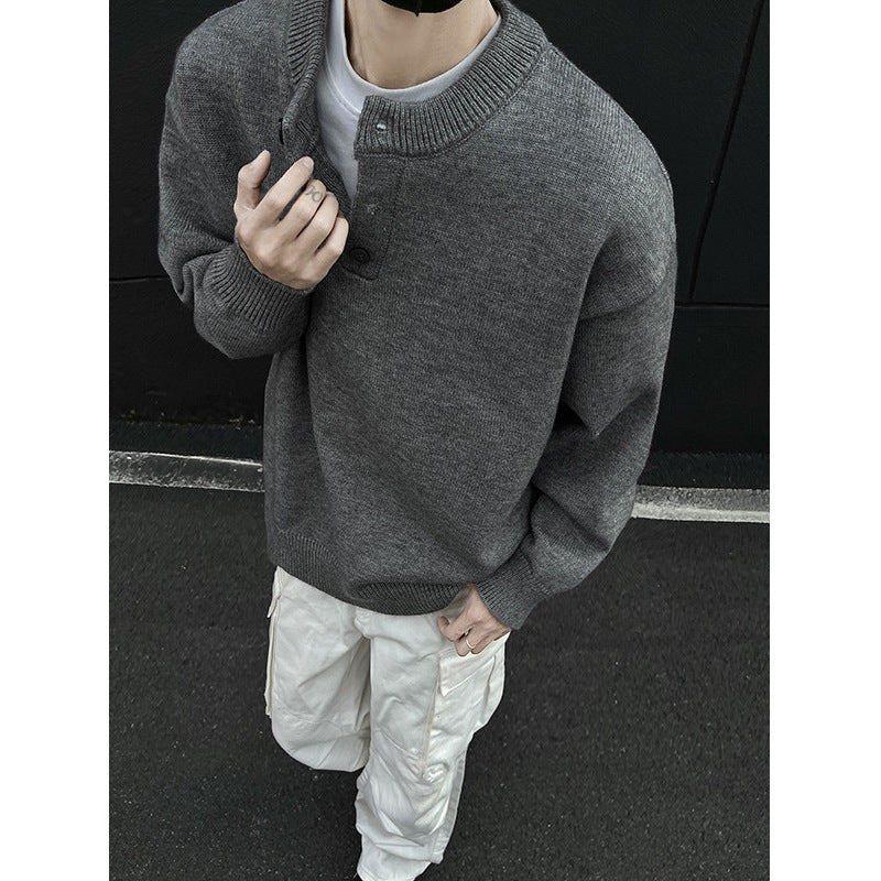 Henley Neck Knit Jumper