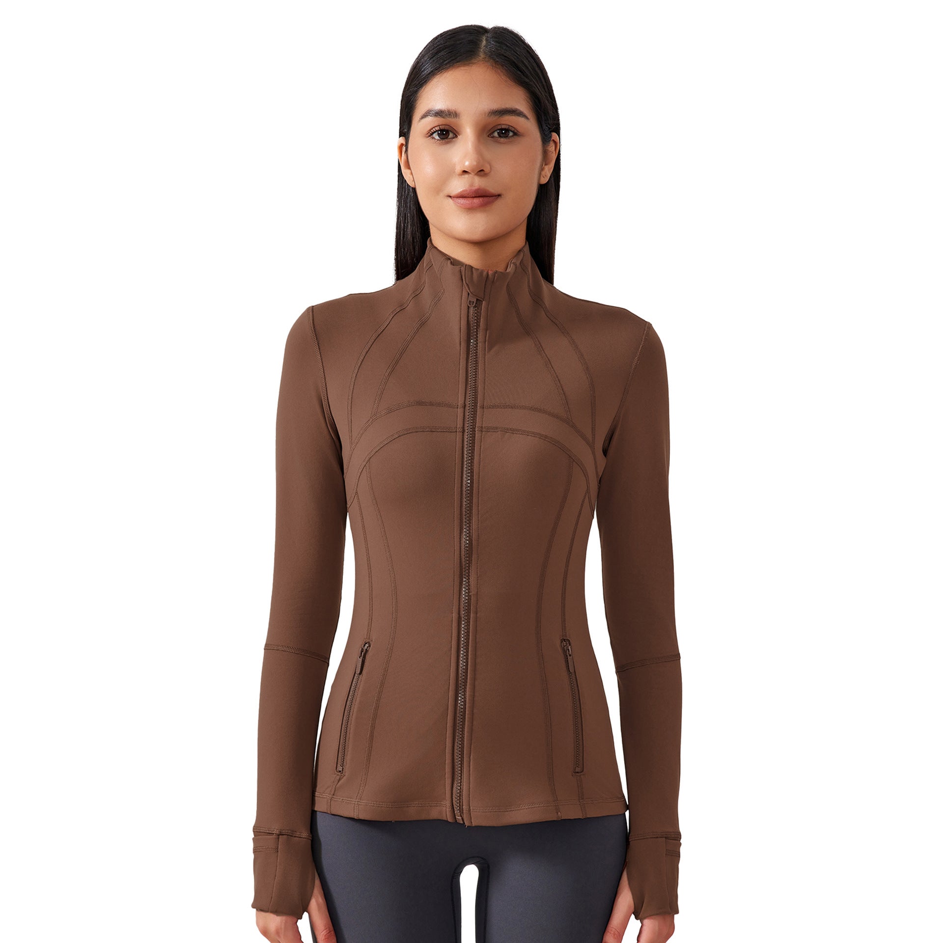 Slim-Fit Stand Collar Sports Jacket