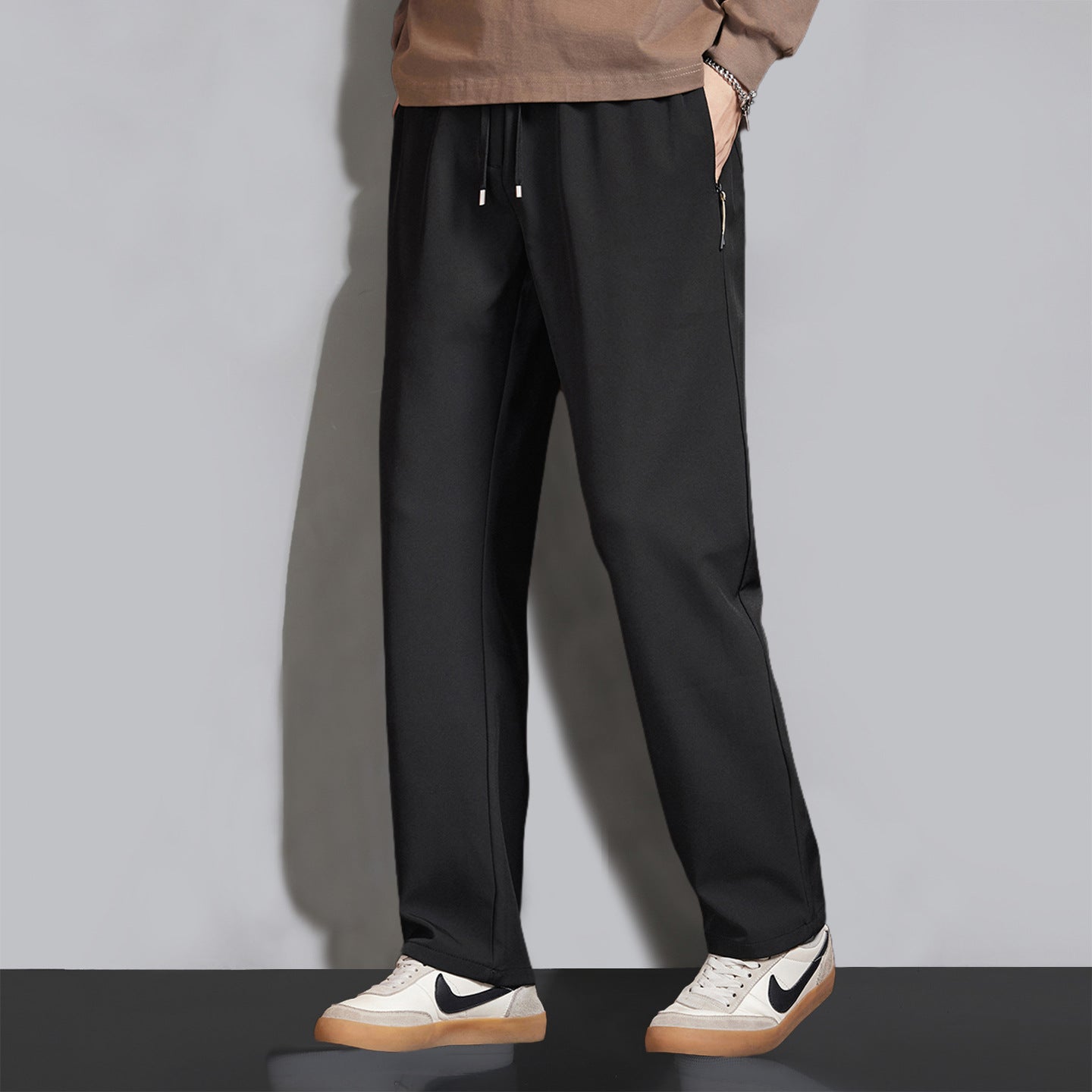Straight-Leg Casual Sport Trousers