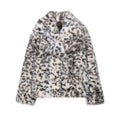 Women's Leopard Print Faux Fur Jacket