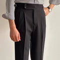 Men's high-waisted pleated trousers