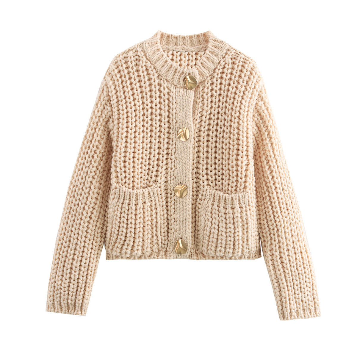 Women's Textured Knit Pocket Cardigan