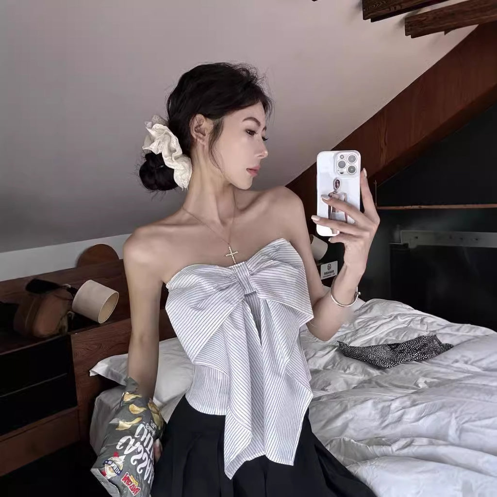 Bowknot Strapless Top