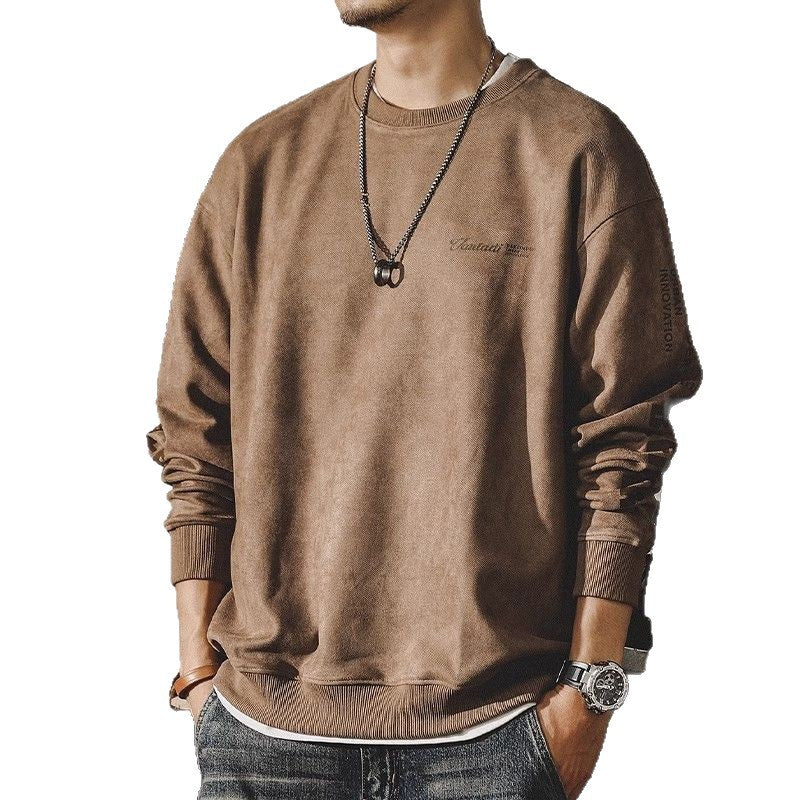 Retro Premium Suede Sweatshirt
