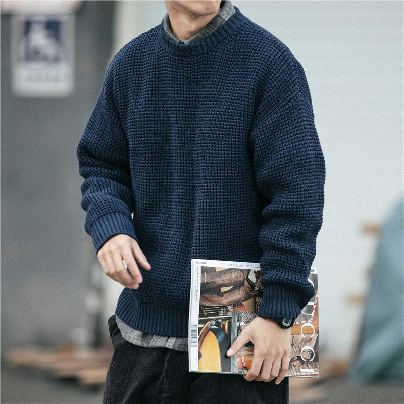 Men's Waffle Knit Pullover Sweater