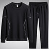 3219 Flat Leg Black Crew Neck Duo Set