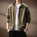 Textured Stand-Collar Zip Jacket