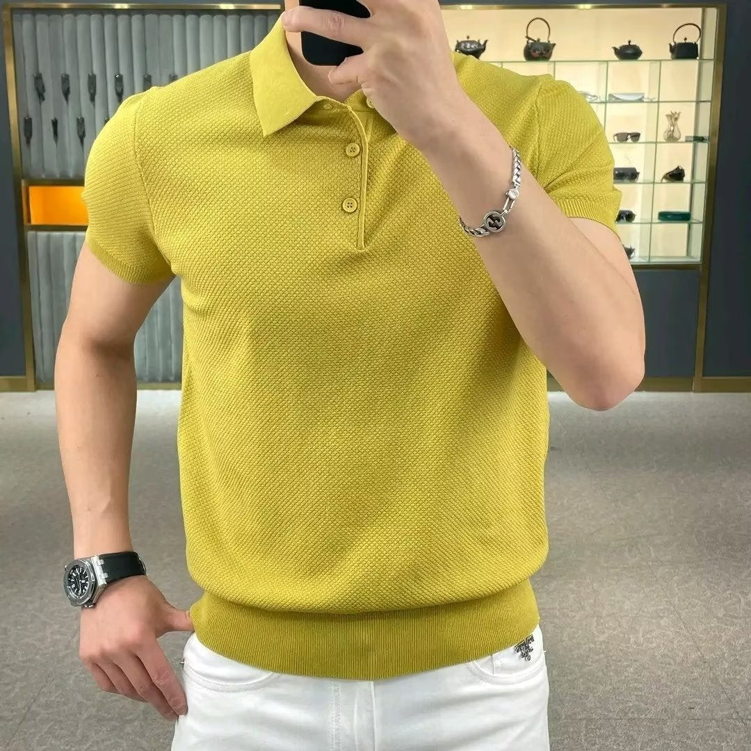 ice silk short sleeve men's polo t-shirt