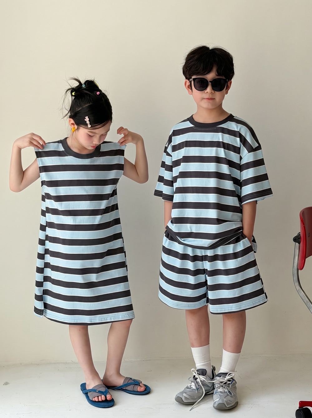Kids' Striped Casual Two-Piece Set