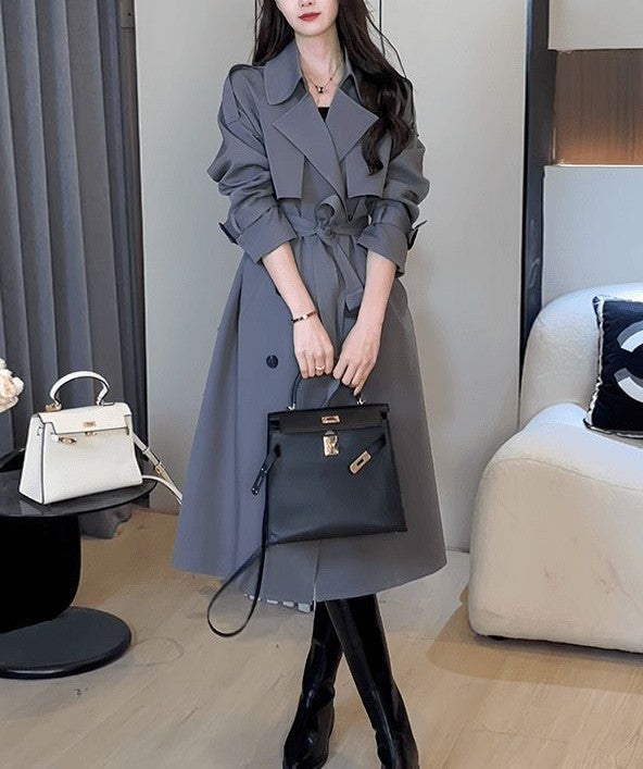 Elegant Double Breasted Trench Coat