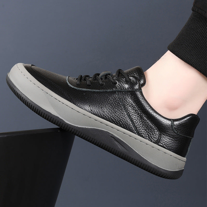 Premium Grain Leather Casual Sneakers