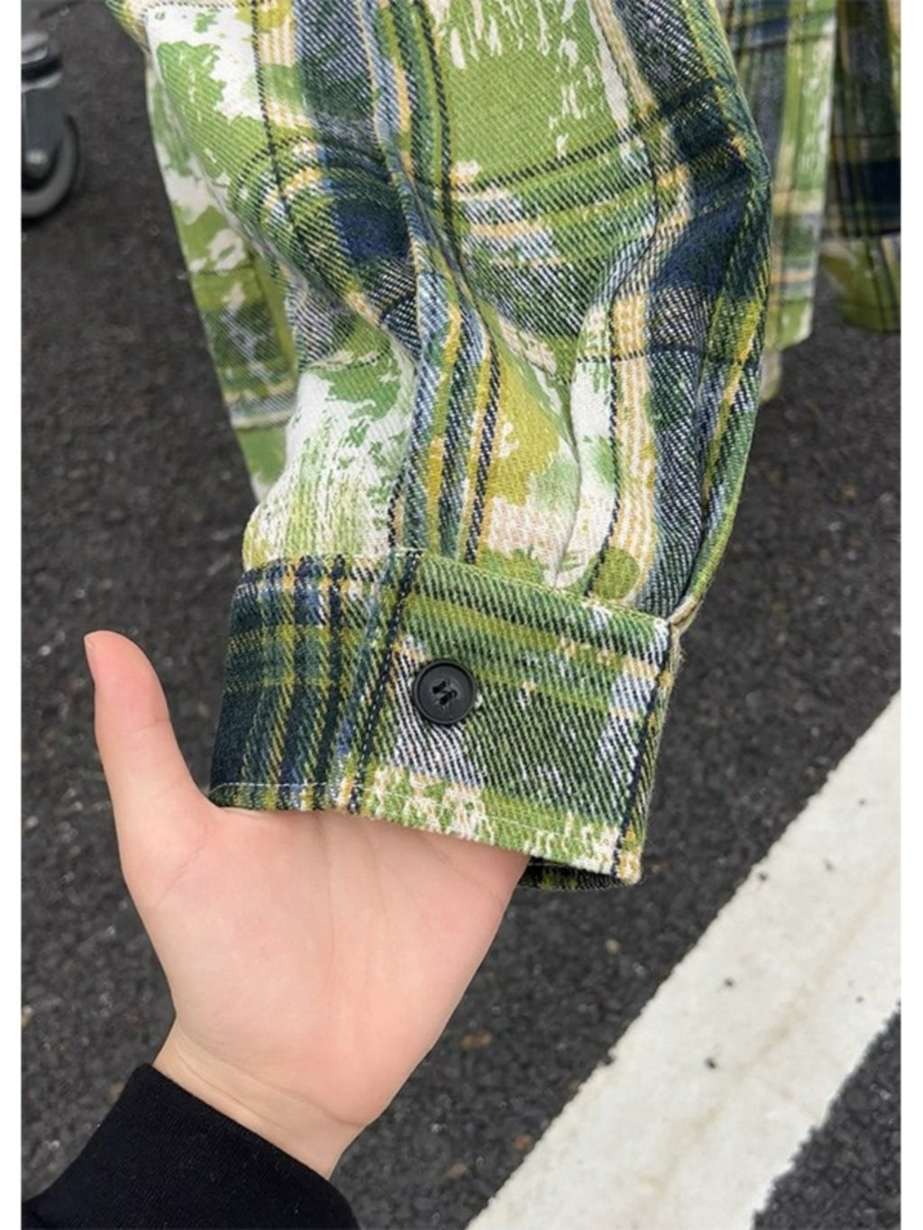 Plaid Splatter Print Overshirt