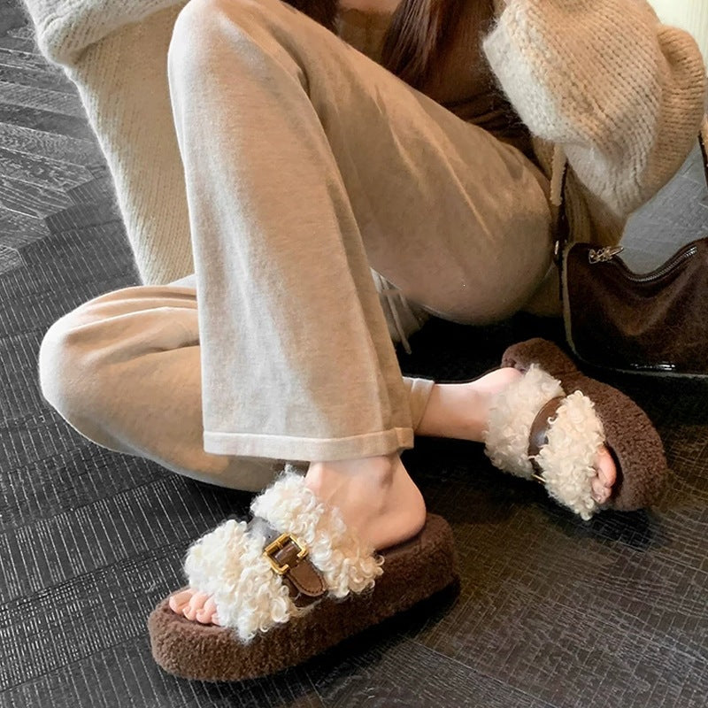 Teddy Platform Slippers