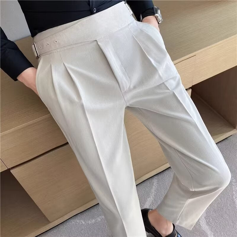 Neapolitan High-Waist Slim Sartorial Trousers
