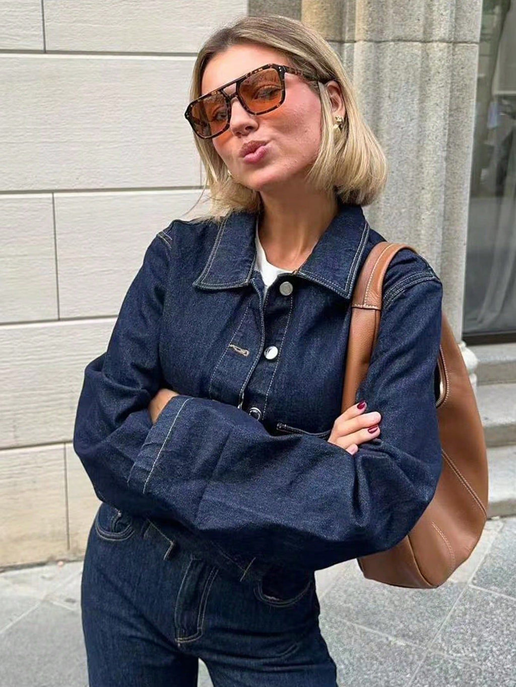Women's Rolled-Cuff Denim Jacket