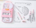 Student-specific compass assembly: nine-piece set, ruler, pencil sharpener, drawing design exam standard, drafting tool, compass