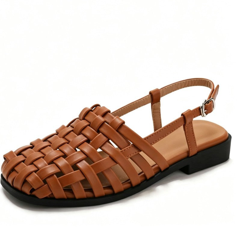 Woven Slingback Heel Sandals