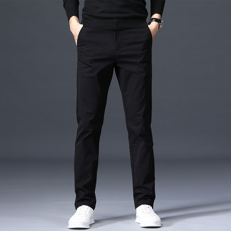 Men's Straight-Leg Cotton Casual Trousers