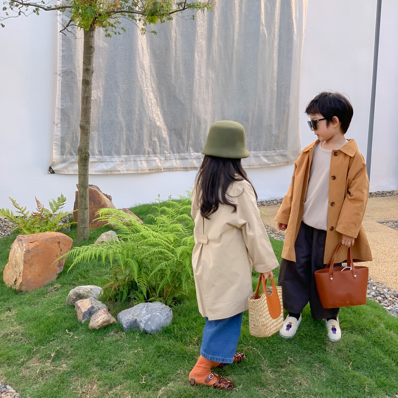 Kids' Cinched-Waist Trench Coat